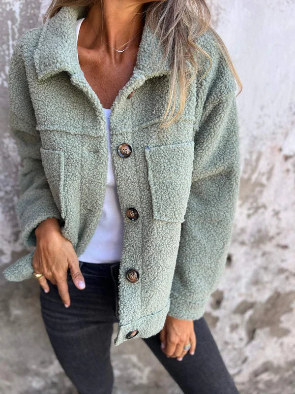 Jade | Veste Courte En Laine Avec Revers