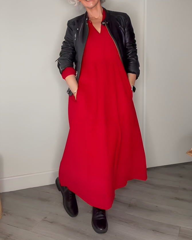 Amanda | Robe Longue Avec Col en V